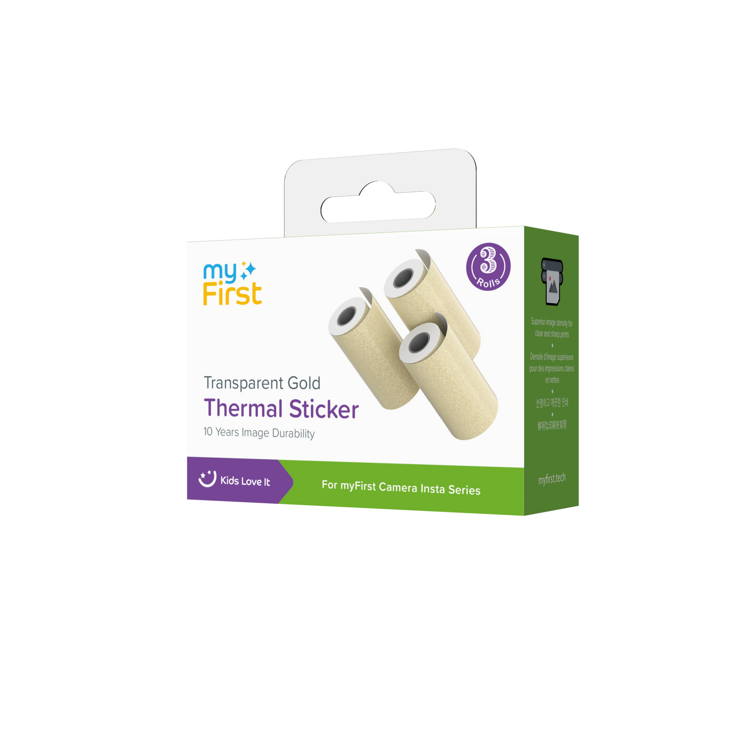Thermal Sticker Transparent Gold Glitter for myFirst Camera Insta 20/Insta 2/Insta Wi